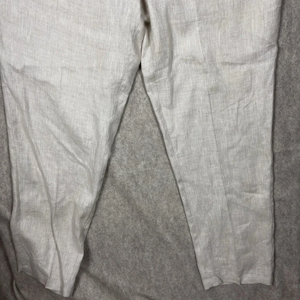 100% Linen Pants TASSO ELBA Island Mens 36x32 Straight Baggy Beige Beach Resort